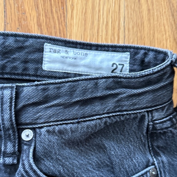 Rag & Bone sz 27 Logan Mid Rise Anglique Wide Leg black Denim Jeans - Picture 4 of 10